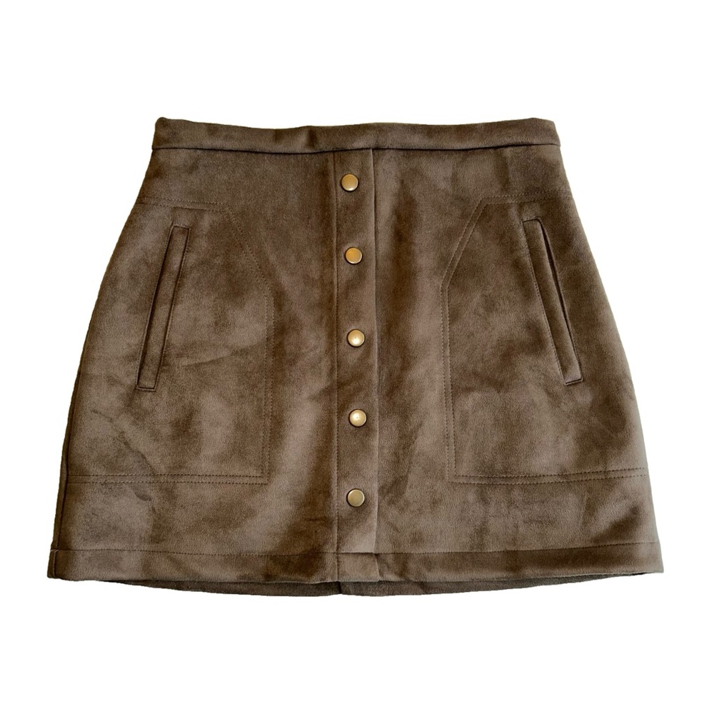 Brown suede miniskirt